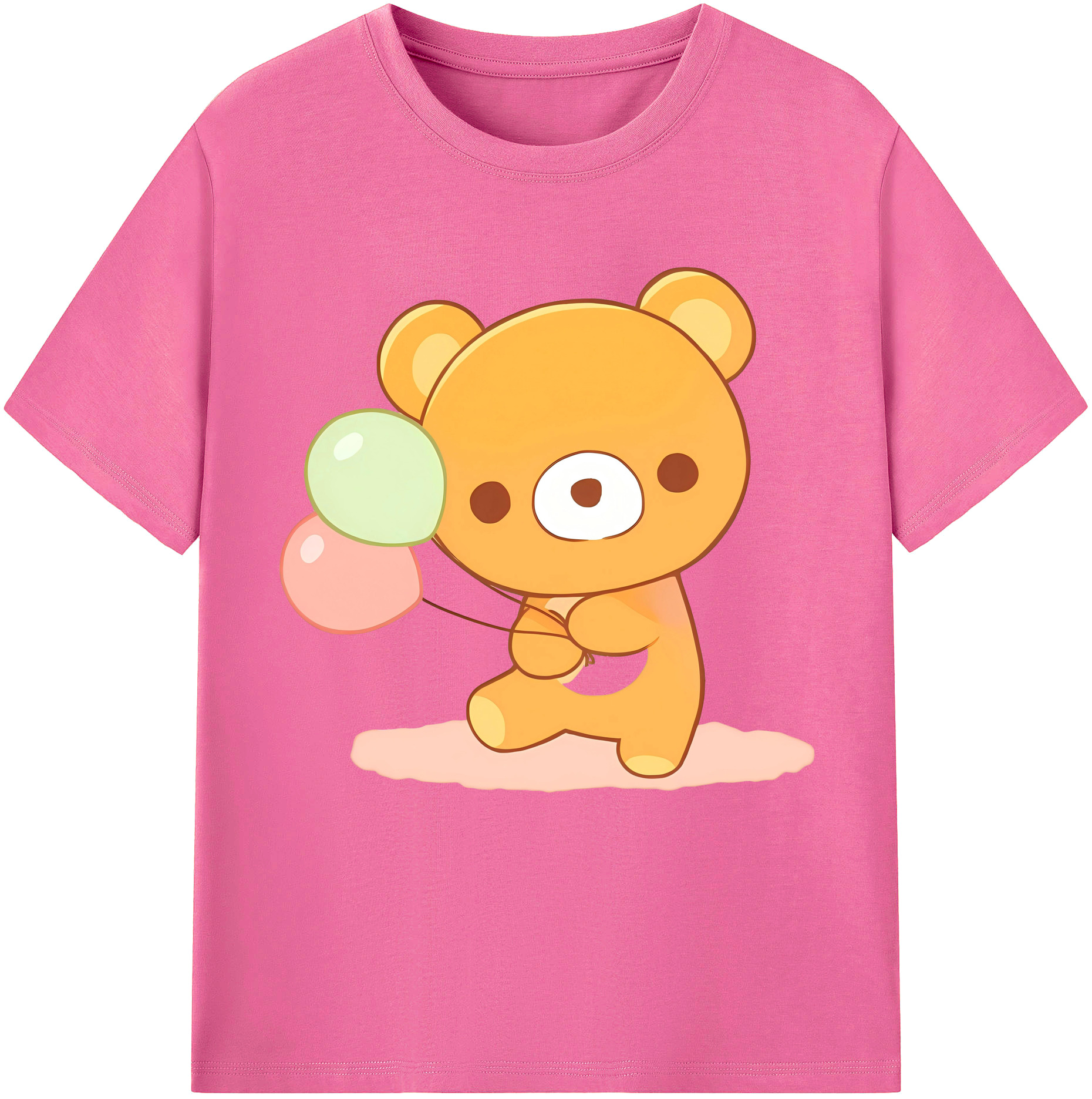 （画像用） リラックマ リラックマ キイロイトリ Rilakkuma Korilakkuma Kiiroitori レディースカジュアルプリントTシャツ（綿100％）